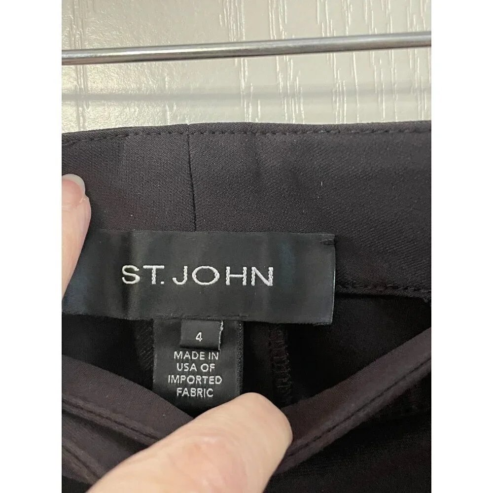 ST. JOHN Women Black Pants Size 4 Career - Picture 3 of 6
